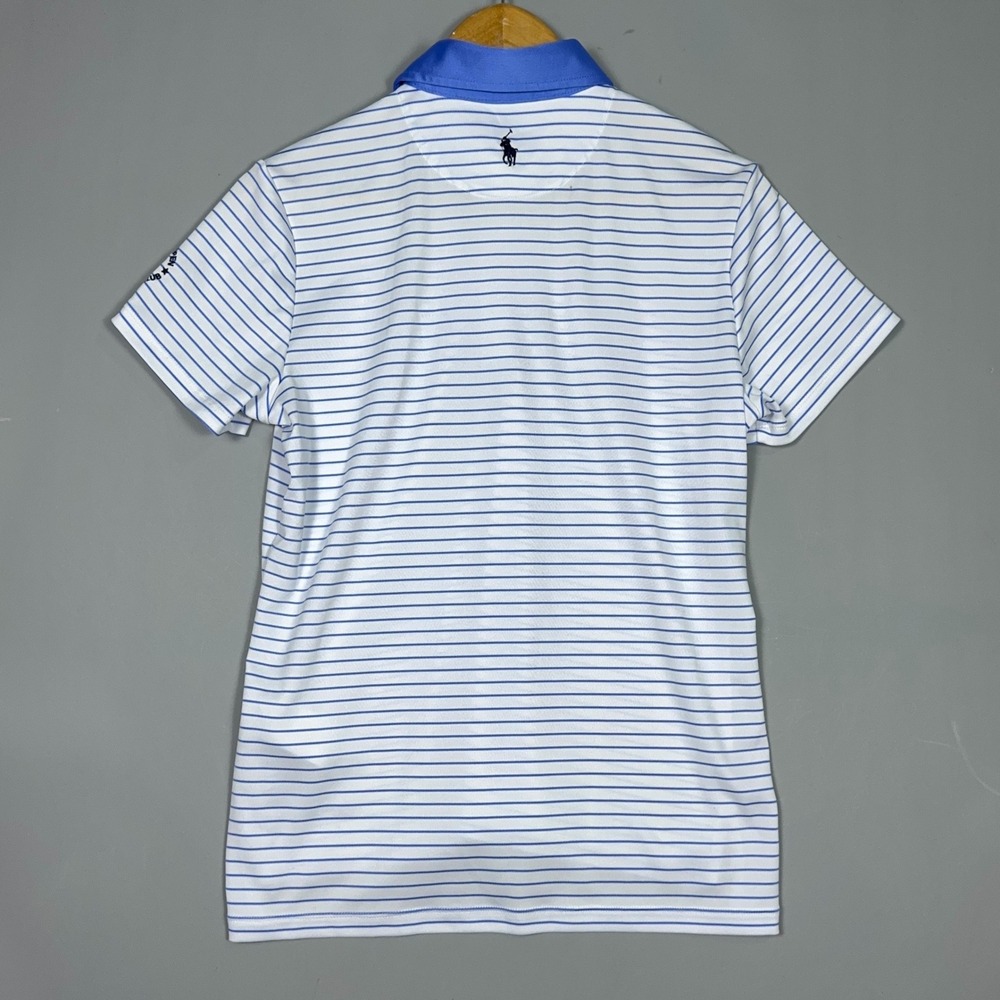 Polo Ralph Lauren 122nd US Open Polo Shirt Mens Size Medium Striped Blue Preppy - Picture 8 of 9